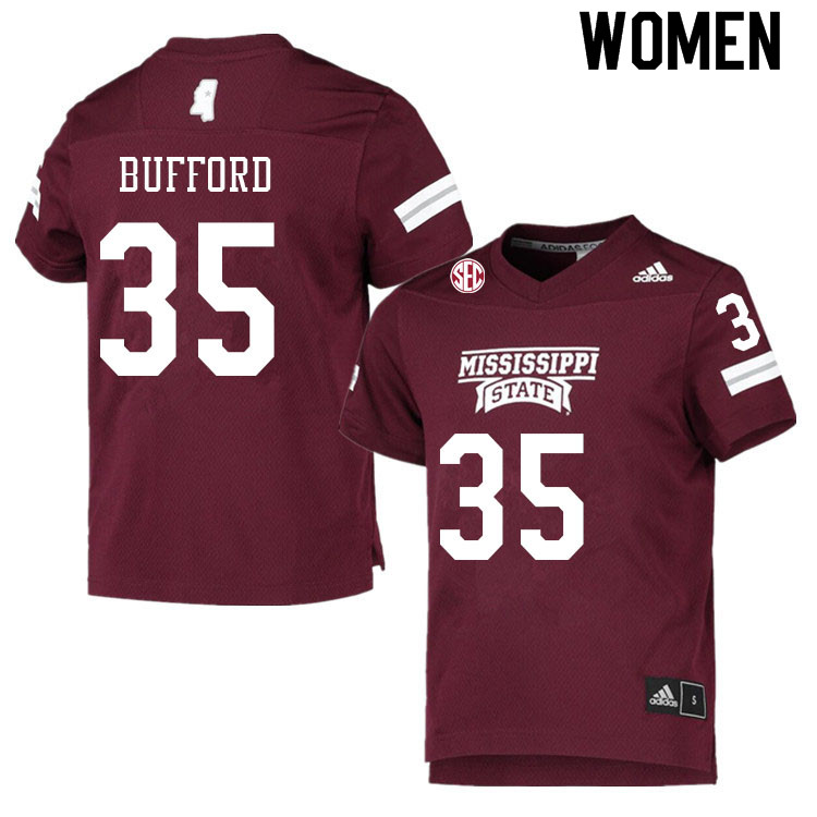 Women #35 Javaris Bufford Mississippi State Bulldogs College Football Jerseys Sale-Maroon